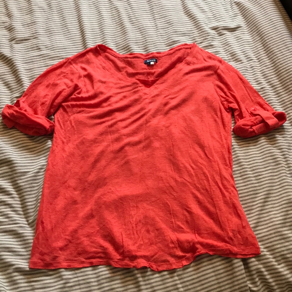 Atwell cuffed linen oversized tee size L